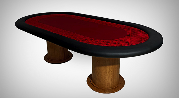 Mesa de Poker Oval com Coluna Cilíndrica Madeirado Freijó - Pro19